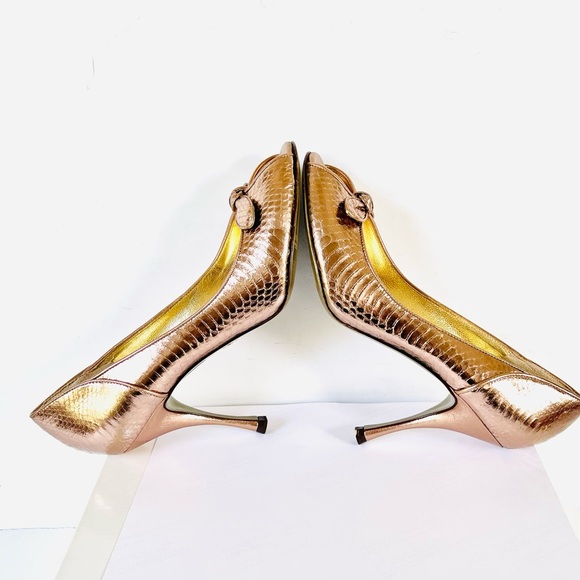 Dolce & Gabbana rose gold snakeskin print heels - Picture 4 of 14